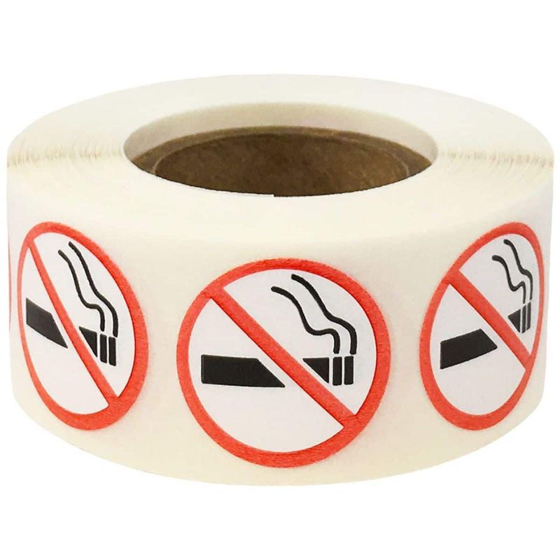 No Smoking Stickers 3/4″ Round